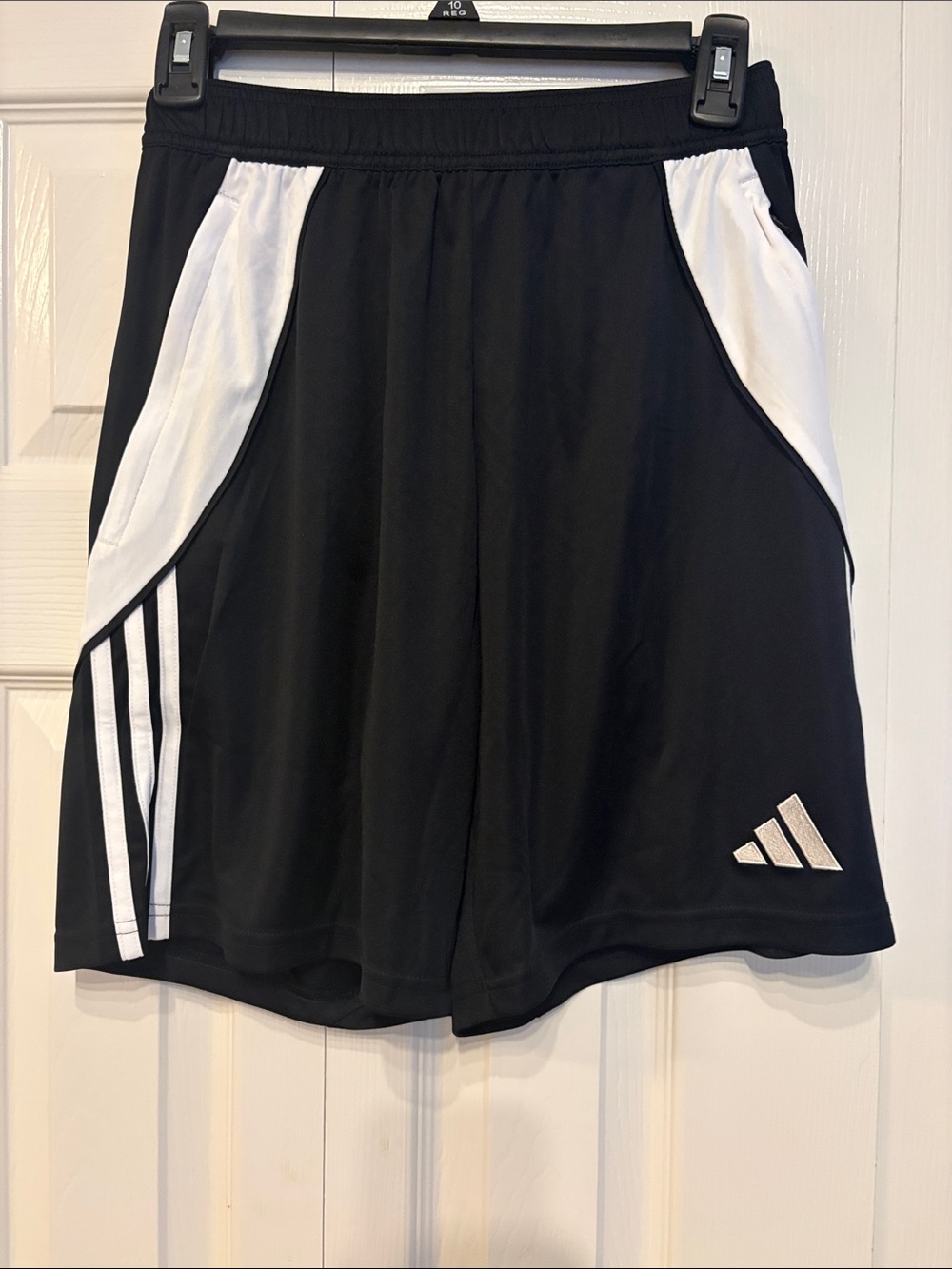 671 adidas Black Athletic Shorts with White Accents